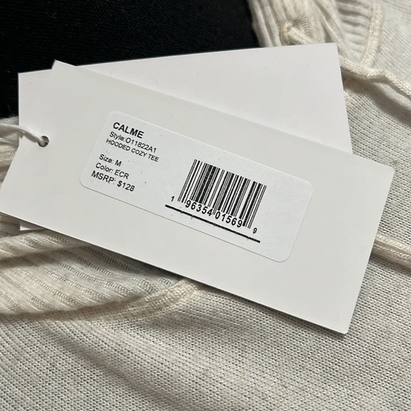 Johnny Was Calme Hooded Cozy Tee Ecru Size M NWT - Picture 11 of 11